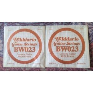 D'Addario BW023 Guitar Strings Set Of 2 Acoustic Guitar 80/20 Bronze